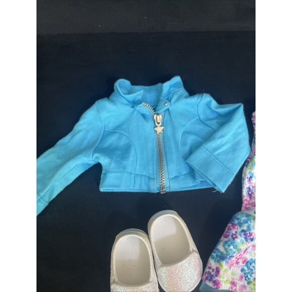 American Girl Truly Me MEET OUTFIT Blue Floral Dress Jacket Shoes NO DOLL - Picture 3 of 9
